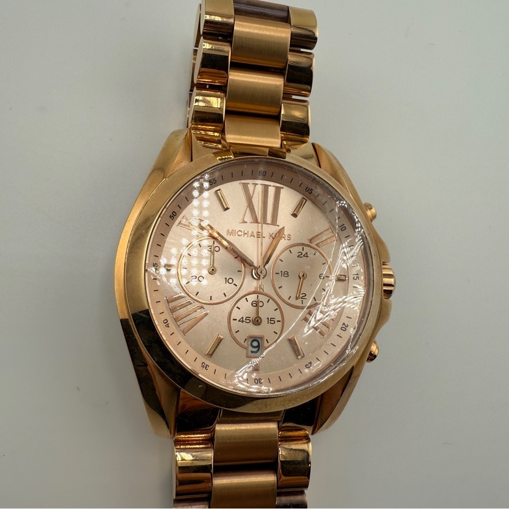 Michael Kors Bradshaw Gold Toned Wrist Watch - Picture 3 of 6